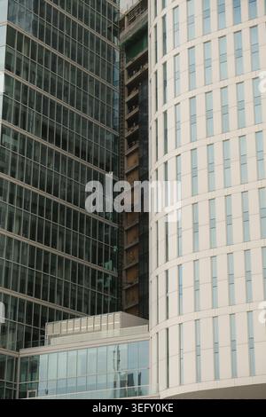 Modern Facade Repeating Geometric Window Pattern Stock Photo