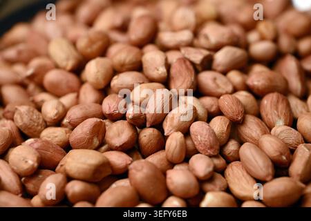 Peanuts Texture with Defocus Backgrounds Macro Photography Stock Photo