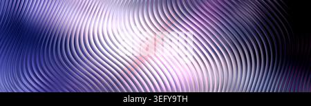 Elegant pearlescent wavy surface. Smooth corrugated diagonal lines in lilac and dark blue. Modern luxury backdrop. Stock Photo