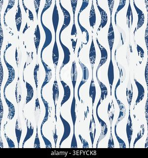 Seamless geometric tile with an effect of attrition. Damask carpet. Hand drawn seamless abstract pattern with eastern motifs. Vector illustration Stock Vector