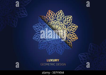 A decorative blue background adorned with an elaborate design, enhancing the overall visual appeal of the image Stock Vector