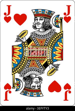 Jack of Hearts Design from Deck of Playing Cards Stock Vector