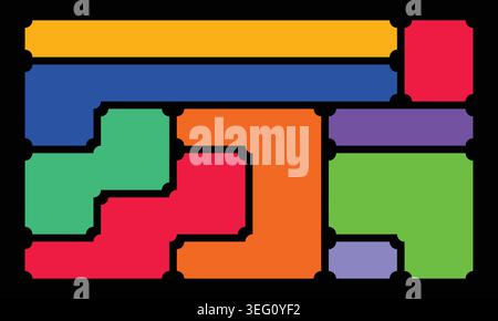 Abstract colorful geometric blocks background vector illustration Stock Vector