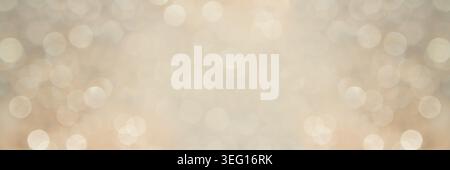 Golden bokeh background with blurry glowing lights abstract overlay front view Stock Photo