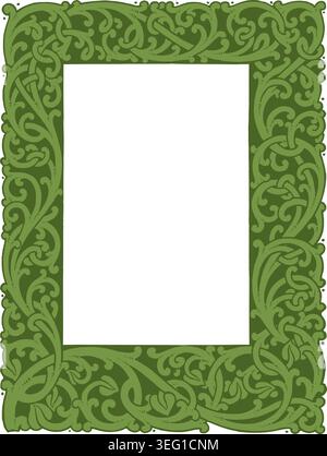 Vintage American Art Nouveau botanical frame in the shape of tree branches. Stock Vector