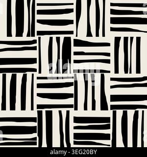 Seamless stripe pattern. Vector doodle geometric carpet. Hand drawn  stripes design for ceramic tile, wallpaper, linoleum, textile Stock Vector