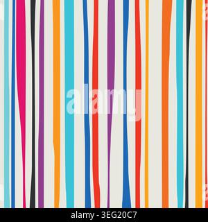 Seamless stripe pattern. Vector doodle geometric carpet. Hand drawn  stripes design for ceramic tile, wallpaper, linoleum, textile Stock Vector