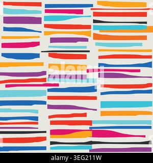 Seamless stripe pattern. Vector doodle geometric carpet. Hand drawn  stripes design for ceramic tile, wallpaper, linoleum, textile Stock Vector
