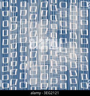 Modern seamless geometric pattern on mottled texture background.  Abstract background with hand drawn smearing random lines. Vector Stock Vector