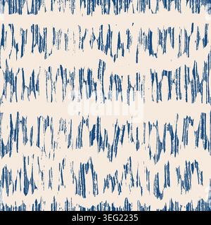 Modern seamless geometric pattern on mottled texture background.  Abstract background with hand drawn smearing random lines. Vector Stock Vector