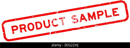 Grunge red product sample word square rubber seal stamp on white background Stock Vector