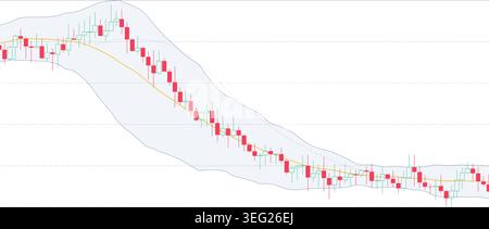 Light background blue and red line descending drop trading market chart vector illustration for financial market loss analysis Stock Vector