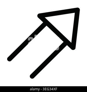 Black outline arrow icon pointing diagonally up to the right Vector Stock Vector