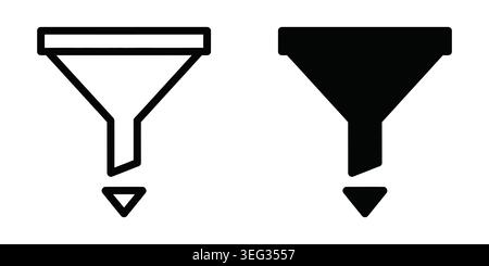 Funnel icon set for data filtering and sorting in web and mobile applications Vector Stock Vector