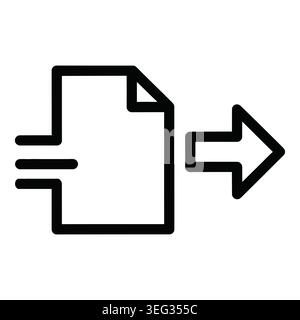 Document file icon with an arrow showing data export or transfer process Vector Stock Vector