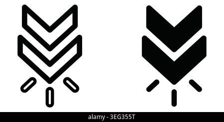 Double down arrow icons with movement speed lines for web and mobile interface Vector Stock Vector