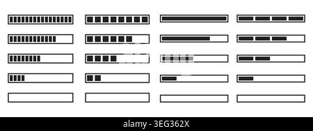 Loading Bar UI Elements Vector Set Stock Vector