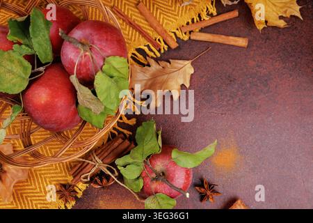 Cozy Rustic Scene with Apples and Anise Stock Photo