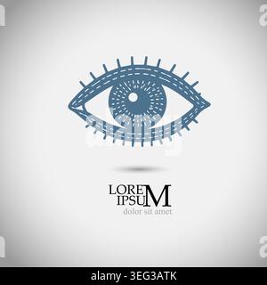 eye logo Hand drawn. Not AI, vector illustration. Stock Vector