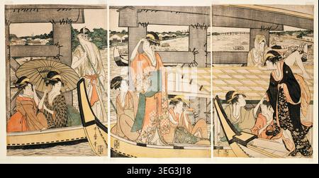 Pleasure-Boating on the Sumida River, 1788/90, Kitagawa Utamaro