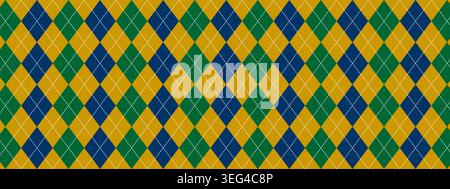 Classic argyle pattern with rhombus shapes for men sweater, socks, plaid or wrapping paper. Autumn or winter menswear print. Simple geometric background. Father Day wallpaper. Vector illustration. Stock Vector