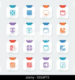 Bright Phone Performance, Internet and Office Icons - Vector Icon Set Stock Vector