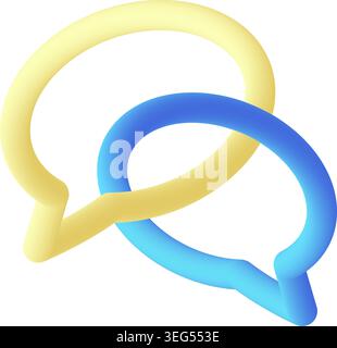 chat bubble fluid 3d icon pastel vector illustration Stock Vector