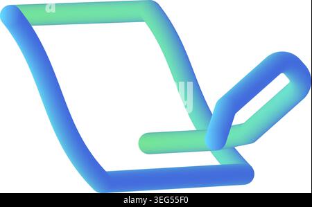 writing document 3d fluid line icon vector illustration Stock Vector