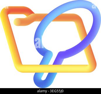 document folder search fluid 3d line icon vector illustration Stock Vector