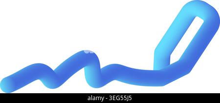 signing and drawing 3d fluid line icon vector illustration Stock Vector