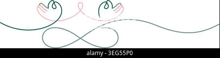 yoga asana pose doodle hand drawn single line art minimalism abstract characters Stock Vector