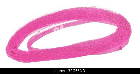 Pink marker circle loop highlight border isolated on white background Stock Photo