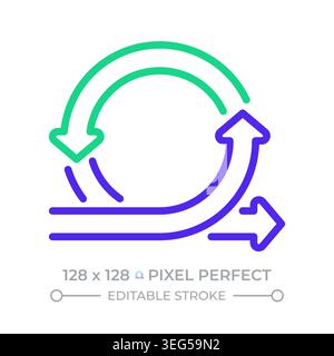 Agile workflow pixel perfect two color line icon Stock Vector