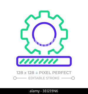 Deploy pixel perfect two color line icon Stock Vector