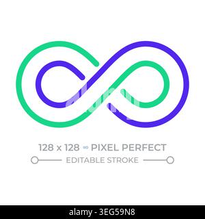 Loop pixel perfect two color line icon Stock Vector