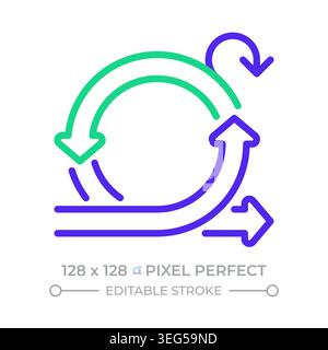 Scrum pixel perfect two color line icon Stock Vector