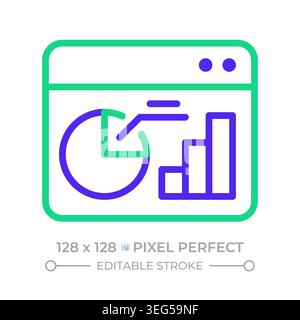 Dashboard pixel perfect two color line icon Stock Vector