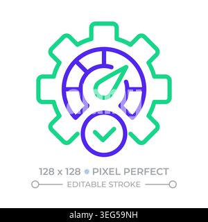 KPI pixel perfect two color line icon Stock Vector