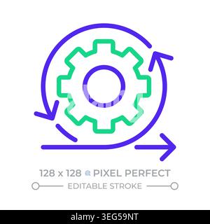 Agile system pixel perfect two color line icon Stock Vector