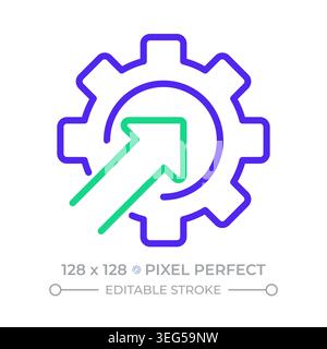 System integration pixel perfect two color line icon Stock Vector