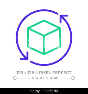 Continuous delivery pixel perfect two color line icon Stock Vector