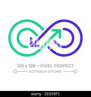 Synergy pixel perfect two color line icon Stock Vector