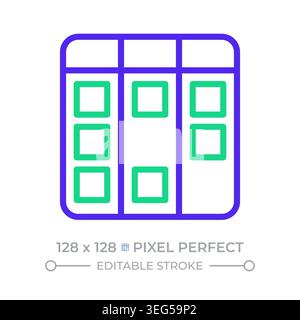 Kanban board pixel perfect two color line icon Stock Vector