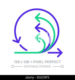 Extreme programming pixel perfect two color line icon Stock Vector
