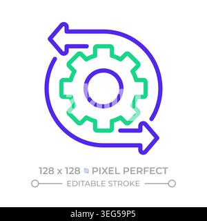Optimization pixel perfect two color line icon Stock Vector