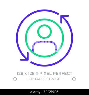 User feedback pixel perfect two color line icon Stock Vector