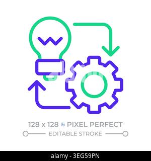 Implementation pixel perfect two color line icon Stock Vector