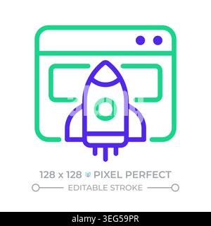 Release pixel perfect two color line icon Stock Vector