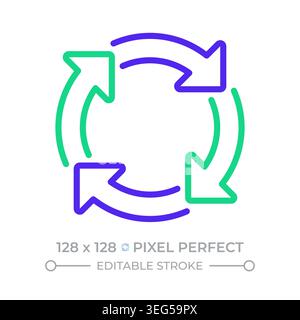 Process pixel perfect two color line icon Stock Vector