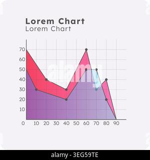 Stacked area infographic chart template Stock Vector